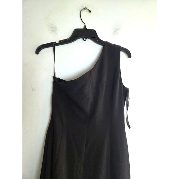 NWT Laundry by Shelli Segal Black One Shoulder Full Length Evening Dress size 6 - Picture 4 of 10